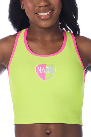 Nash Camp Longline Racer Back Sports Bra in Chartreuse - SPECIAL ORDER