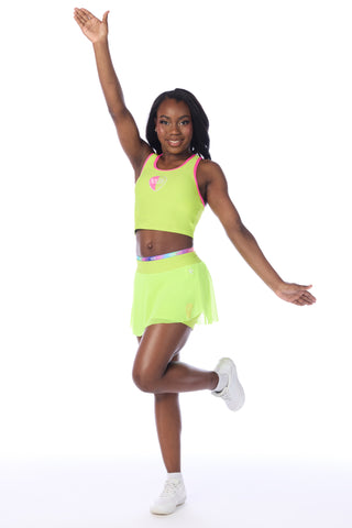 Nash Camp Longline Racer Back Sports Bra in Chartreuse - SPECIAL ORDER