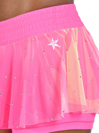 Pretty Popular Mesh Overlay Skirt in Toss Toss