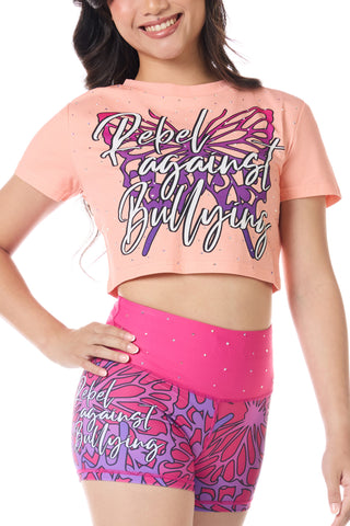 Rebel Against Bullying Crop Tee in Flutter