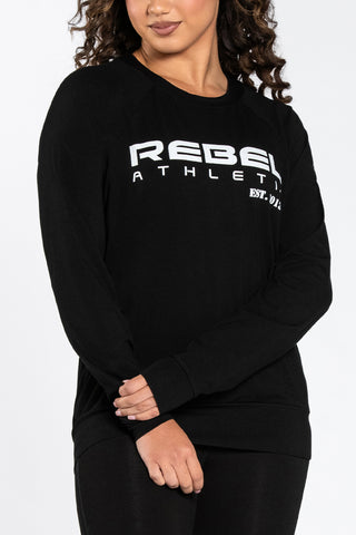 Rebel Athletic Long Sleeve Shirt in Black