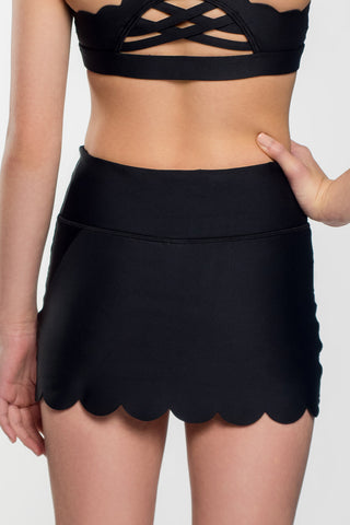 Scalloped Skirt in Black