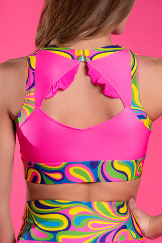Ollie Sports Bra in Pink Groove