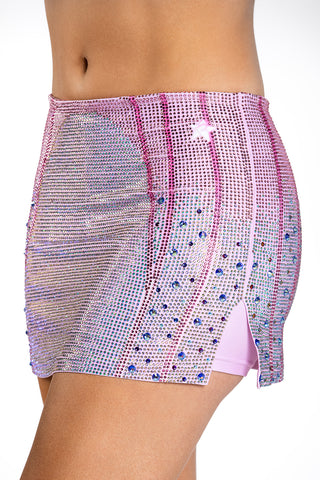 High Rise Crystal Couture Skirt in Lover - Special Order
