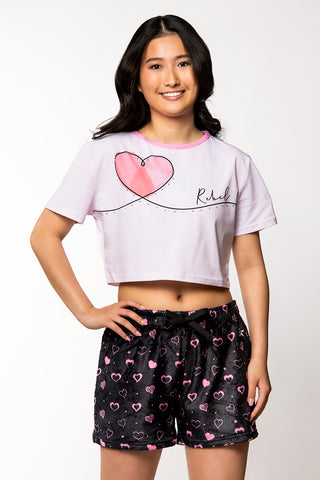 Cropped Tee in Pink Crush