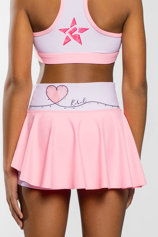 Asymmetrical Flouncy Skirt in Pink Crush