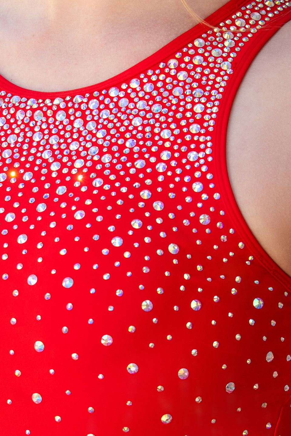Crystal Couture Longline Sports Bra in Red A3XL Crystal Couture Longline Sports Bra in Red A3XL