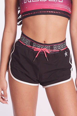 Speed Up Short in Black and Hyper Pink