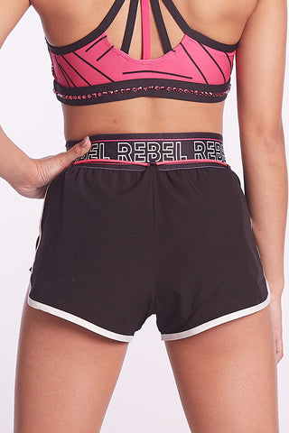 Speed Up Short in Black and Hyper Pink