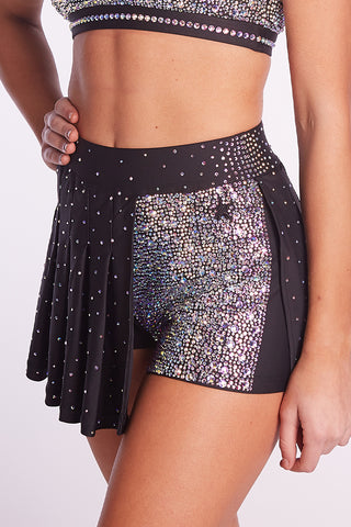 Crystal Couture Tactical Skirt in Black Laser