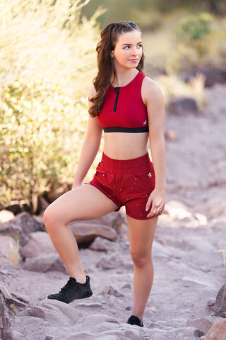 Crosby Sports Bra in Artisanal Red