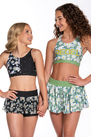 Flowy Athletic Short in Jade Daisy