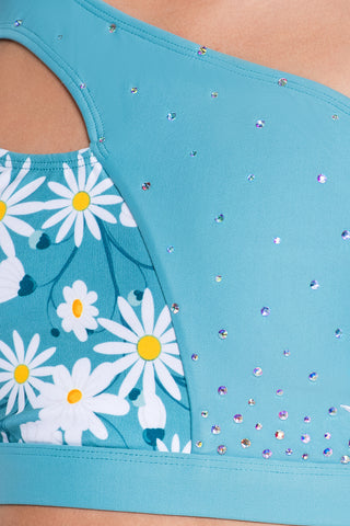 Andrea Sports Bra in Arctic Blue Daisy