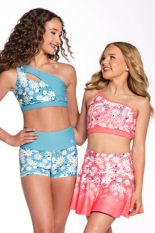 Andrea Sports Bra in Arctic Blue Daisy