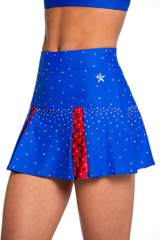 High Rise Pleated Skirt in Star Spangled