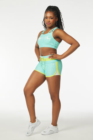 Captivate Sports Bra in Aqua