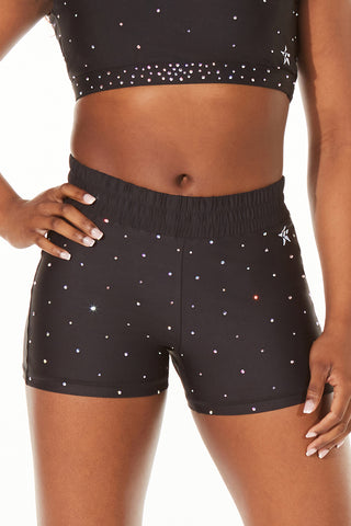 Cinched Compression Short in Black