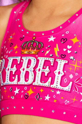 Queen Bee Sports Bra in Princess Pink