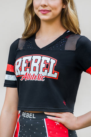 Jersey Cropped Tee in Red Hot-FINAL SALE