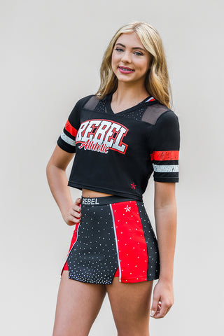 Jersey Cropped Tee in Red Hot-FINAL SALE