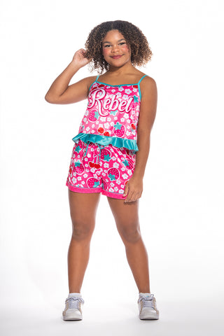 Berry Cherry Blast PJ Short in Pink