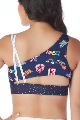 Club Rebel Sports Bra in Navy