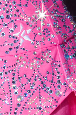 Sugar Plum Crystal Couture Skirt in Electric Pink