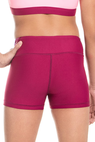 Heart to Heart JewelLuxe Short in Maroon