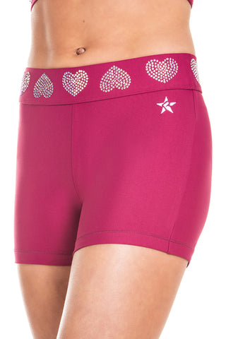 Be Mine Compression Shorts in Maroon