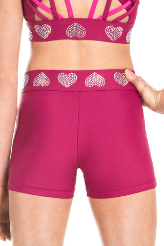 Be Mine Compression Shorts in Maroon