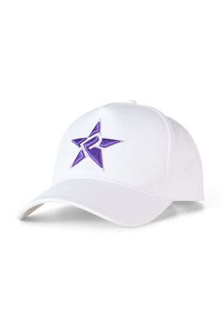 Purple Rebel Mark Hat in White