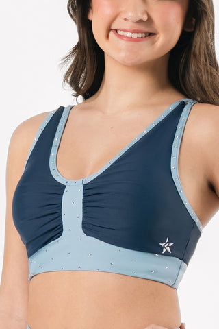 Encore Sports Bra in Navy Blue