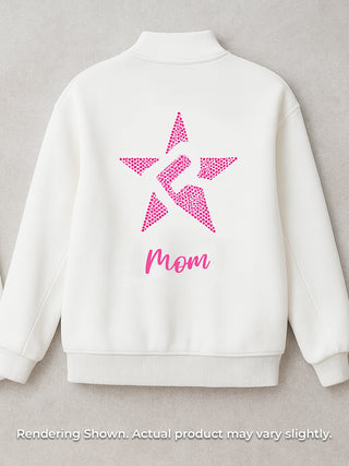Quarter Zip Mom Pullover in White- SPECIAL ORDER
