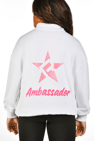 Rebel Ambassador Quarter Zip Pullover in Pink-SPECIAL ORDER