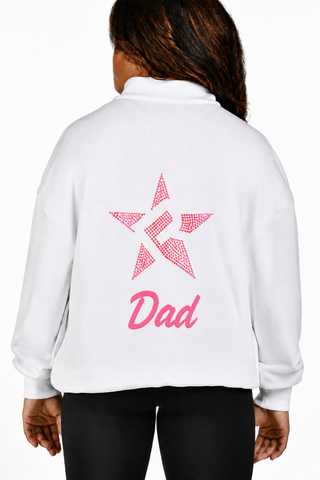 Rebel Dad Quarter Zip Pullover in Pink-SPECIAL ORDER