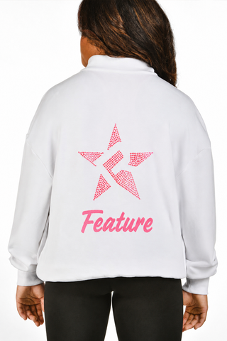 Rebel Feature Quarter Zip Pullover in Pink-SPECIAL ORDER
