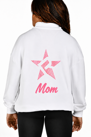 Rebel Mom Quarter Zip Pullover in Pink-SPECIAL ORDER
