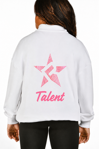 Rebel Talent Quarter Zip Pullover in Pink-SPECIAL ORDER