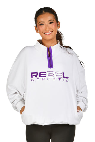 Rebel Grandma Quarter Zip Pullover in Purple-SPECIAL ORDER