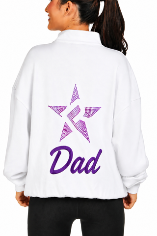 Rebel Dad Quarter Zip Pullover in Purple-SPECIAL ORDER