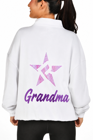 Rebel Grandma Quarter Zip Pullover in Purple-SPECIAL ORDER