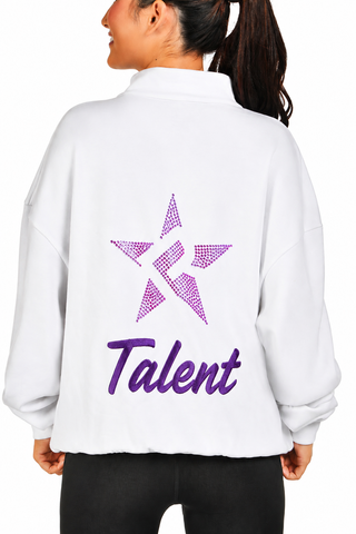 Rebel Talent Quarter Zip Pullover in Purple-SPECIAL ORDER