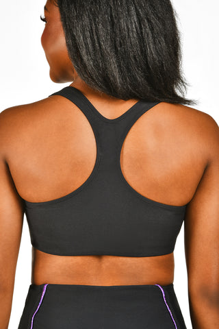 Rebel Ambassador Racer Back Sports Bra in Purple-SPECIAL ORDER