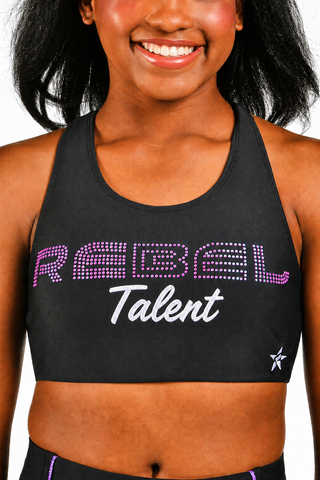 Rebel Talent Racer Back Sports Bra in Purple-SPECIAL ORDER
