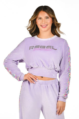 All Eyes On Rebel Ambassador Pullover in Icy Lavendar-SPECIAL ORDER