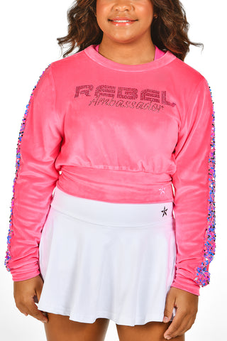 All Eyes On Rebel Ambassador Pullover in Electric Pink-SPECIAL ORDER