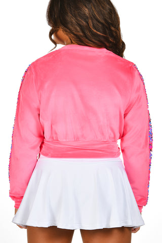 All Eyes On Rebel Ambassador Pullover in Electric Pink-SPECIAL ORDER