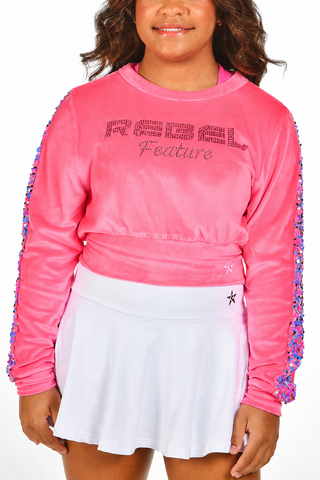 All Eyes On Rebel Feature Pullover in Electric Pink-SPECIAL ORDER