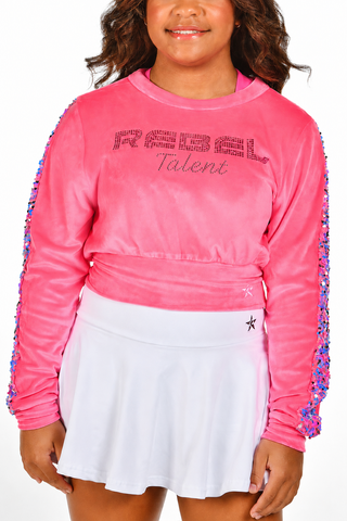 All Eyes On Rebel Talent Pullover in Electric Pink-SPECIAL ORDER