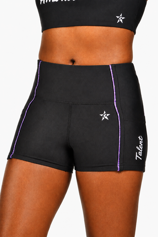 Rebel Talent Compression Short in Purple-SPECIAL ORDER